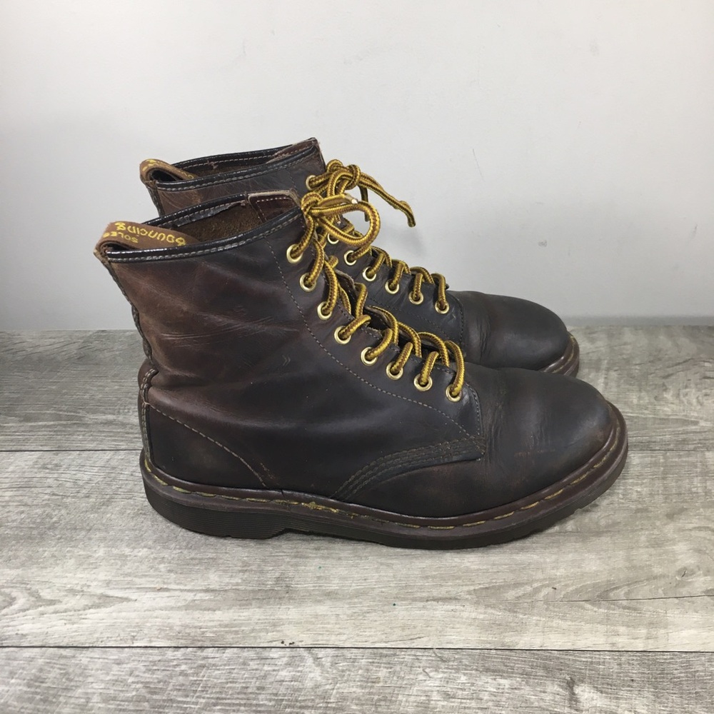 Vtg Docs Dr. Martens 1460 839 Distressed Brown Leather Men’s Combat Punk Boots 8